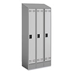 Safco Triple Sloped Metal Locker Hood Addition, 36w x 18d x 6h, Gray view 3