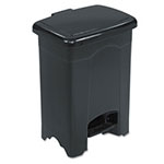 Safco Step-On Receptacle, Rectangular, Plastic, 4 gal, Black view 1