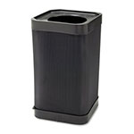 Safco Square Plastic Outdoor Trash Can, 38 Gallon, Black view 1