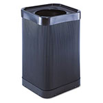 Safco Square Plastic Outdoor Trash Can, 38 Gallon, Black view 2