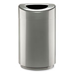 Safco Open Top Round Waste Receptacle, 30 gal, Steel, Silver view 3