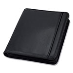 Samsill Professional Zippered Pad Holder/Ring Binder, Pockets, Writing Pad, Vinyl Black view 1