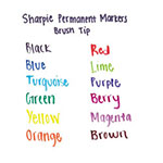 Sharpie® Brush Tip Permanent Marker, Medium, Assorted Colors, 12/Set view 4