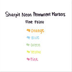Sharpie® Neon Permanent Markers, Fine Bullet Tip, Assorted Colors, 5/Pack view 4