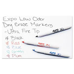Expo® Low-Odor Dry-Erase Marker, Extra-Fine Needle Tip, Black, 4/Pack view 4