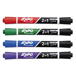 Expo® 2-in-1 Dry Erase Markers, Broad/Fine Chisel Tip, Assorted Colors, 4/Pack view 3
