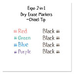 Expo® 2-in-1 Dry Erase Markers, Broad/Fine Chisel Tip, Assorted Colors, 4/Pack view 5