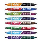 Expo® 2-in-1 Dry Erase Markers, Broad/Fine Chisel Tip, Assorted Colors, 8/Pack view 3