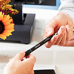 Sharpie® S-Gel Pens - 0.7 mm Pen Point Size - Blue Gel-based Ink - Black Barrel - 2 / Pack view 1