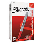 Sharpie® Fine Tip Permanent Marker, Red, Dozen view 4
