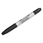 Sharpie® Twin-Tip Permanent Marker, Fine/Extra-Fine Bullet Tip, Black, Dozen view 1