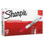 Sharpie® Twin-Tip Permanent Marker, Fine/Extra-Fine Bullet Tip, Red, Dozen orginal image