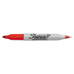 Sharpie® Twin-Tip Permanent Marker, Fine/Extra-Fine Bullet Tip, Red, Dozen view 4