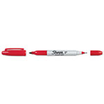 Sharpie® Twin-Tip Permanent Marker, Fine/Extra-Fine Bullet Tip, Red, Dozen view 5