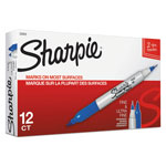 Sharpie® Twin-Tip Permanent Marker, Fine/Extra-Fine Bullet Tip, Blue, Dozen orginal image