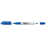 Sharpie® Twin-Tip Permanent Marker, Fine/Extra-Fine Bullet Tip, Blue, Dozen view 5