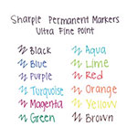 Sharpie® Ultra Fine Tip Permanent Marker, Extra-Fine Needle Tip, Red, Dozen view 2