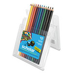 Prismacolor Scholar Colored Pencil Set, 3 mm, 2B (#2), Assorted Lead/Barrel Colors, Dozen view 1