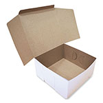 SCT White One-Piece Non-Window Bakery Boxes, Standard, 10 x 10 x 5, White/Kraft, Paper, 100/Bundle view 1
