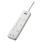 APC Home Office SurgeArrest Power Surge Protector, 8 AC Outlets, 2 USB Ports, 6 ft Cord, 2160 J, White view 2