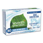 Seventh Generation Natural Fabric Softener Sheets, Unscented, 80 Sheets/Box view 3
