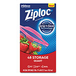 Ziploc® Double Zipper Storage Bags, 1 qt, 1.75 mil, 9.63