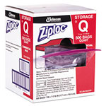 Ziploc® Double Zipper Storage Bags, 1 qt, 1.75 mil, 7