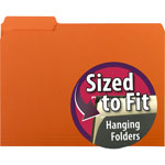Smead Interior File Folders, 1/3-Cut Tabs, Letter Size, Orange, 100/Box view 1