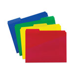 Smead Poly Colored File Folders With Slash Pocket, 1/3-Cut Tabs: Assorted, Letter Size, 0.75