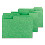 Smead SuperTab Colored File Folders, 1/3-Cut Tabs, Letter Size, 11 pt. Stock, Green, 100/Box view 1