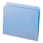 Smead Reinforced Top Tab Colored File Folders, Straight Tab, Letter Size, Blue, 100/Box view 1