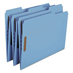 Smead Top Tab Colored 2-Fastener Folders, 1/3-Cut Tabs, Letter Size, Blue, 50/Box view 3