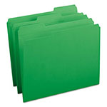 Smead Reinforced Top Tab Colored File Folders, 1/3-Cut Tabs, Letter Size, Green, 100/Box view 1