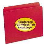Smead Reinforced Top Tab Colored File Folders, Straight Tab, Letter Size, Red, 100/Box orginal image