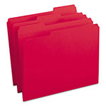 Smead Reinforced Top Tab Colored File Folders, 1/3-Cut Tabs, Letter Size, Red, 100/Box view 1
