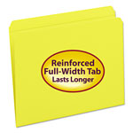 Smead Reinforced Top Tab Colored File Folders, Straight Tab, Letter Size, Yellow, 100/Box orginal image