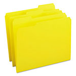Smead Reinforced Top Tab Colored File Folders, 1/3-Cut Tabs, Letter Size, Yellow, 100/Box view 1