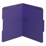 Smead Top Tab Colored 2-Fastener Folders, 1/3-Cut Tabs, Letter Size, Purple, 50/Box view 2