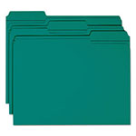 Smead Reinforced Top Tab Colored File Folders, 1/3-Cut Tabs, Letter Size, Teal, 100/Box view 1