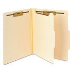 Smead Manila Four- and Six-Section Top Tab Classification Folders, 1 Divider, Letter Size, Manila, 10/Box view 1