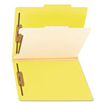 Smead Colored Top Tab Classification Folders, 1 Divider, Letter Size, Yellow, 10/Box view 3