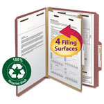 Smead 100% Recycled Pressboard Classification Folders, 1 Divider, Letter Size, Red, 10/Box orginal image