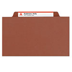 Smead 100% Recycled Pressboard Classification Folders, 1 Divider, Letter Size, Red, 10/Box view 2