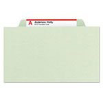 Smead Pressboard Classification Folders with SafeSHIELD Coated Fasteners, 2/5 Cut, 1 Divider, Letter Size, Gray-Green, 10/Box view 5