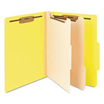 Smead Colored Top Tab Classification Folders, 2 Dividers, Letter Size, Yellow, 10/Box view 2