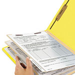 Smead Colored Top Tab Classification Folders, 2 Dividers, Letter Size, Yellow, 10/Box view 3