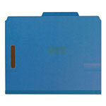 Smead 100% Recycled Pressboard Classification Folders, 2 Dividers, Letter Size, Dark Blue, 10/Box view 3