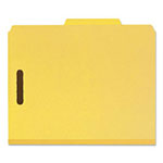 Smead 100% Recycled Pressboard Classification Folders, 2 Dividers, Letter Size, Yellow, 10/Box view 3