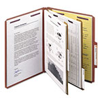 Smead Pressboard Classification Folders with SafeSHIELD Coated Fasteners, 2/5 Cut, 2 Dividers, Letter Size, Red, 10/Box view 4