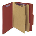 Smead Pressboard Classification Folders with SafeSHIELD Coated Fasteners, 2/5 Cut, 2 Dividers, Letter Size, Red, 10/Box view 5